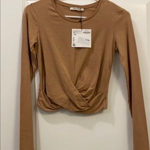 Zara long sleeve crop top